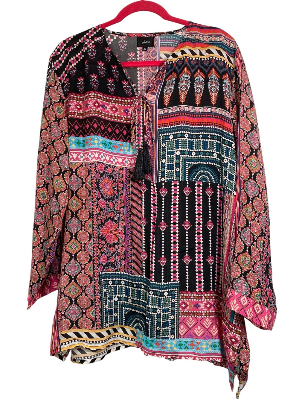 Shana Multicolor Boho Silk Tunic